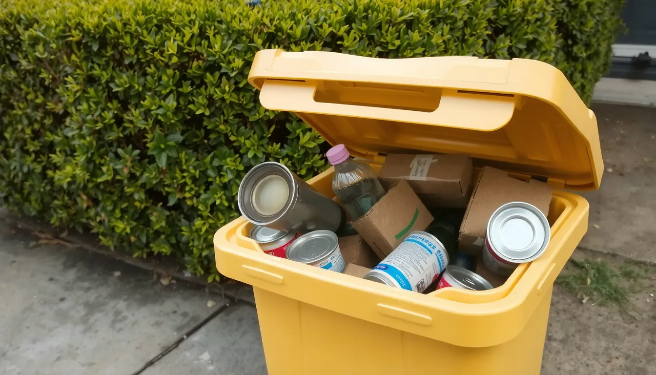 déchets poubelle jaune